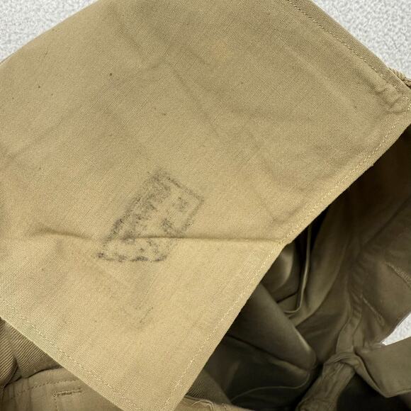 Vintage French Military Shorts Mens 34 Brown Khaki Pleated Button Fly 7" m52 50s - Picture 9 of 11